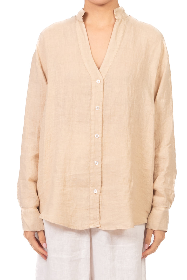 Tensione In - Camicia in lino collo coreano Art. C7038-T117-SWBAS