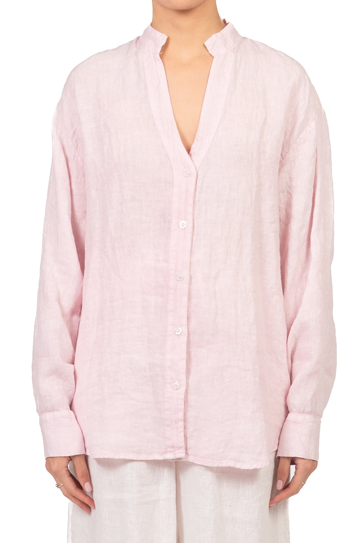 Tensione In - Camicia in lino collo coreano Art. C7038-T117-SWBAS