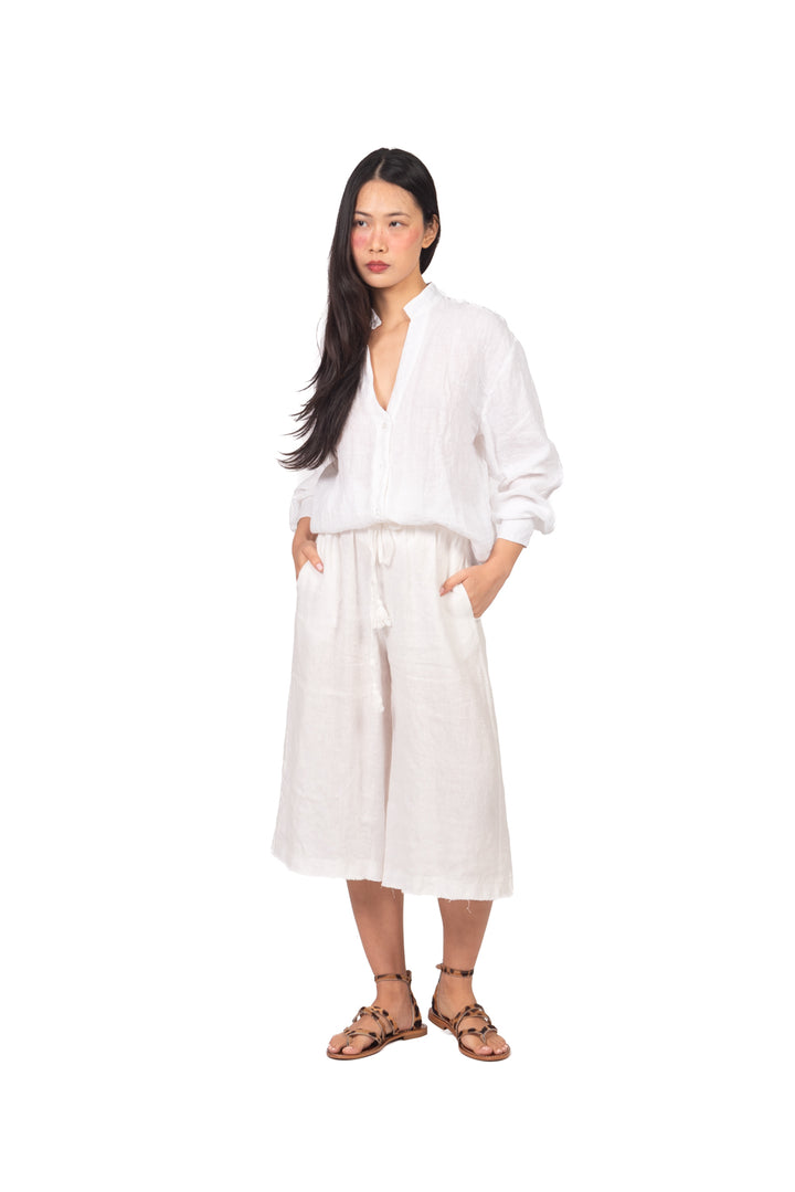 Tensione In - Camicia in lino collo coreano Art. C7038-T117-SWBAS