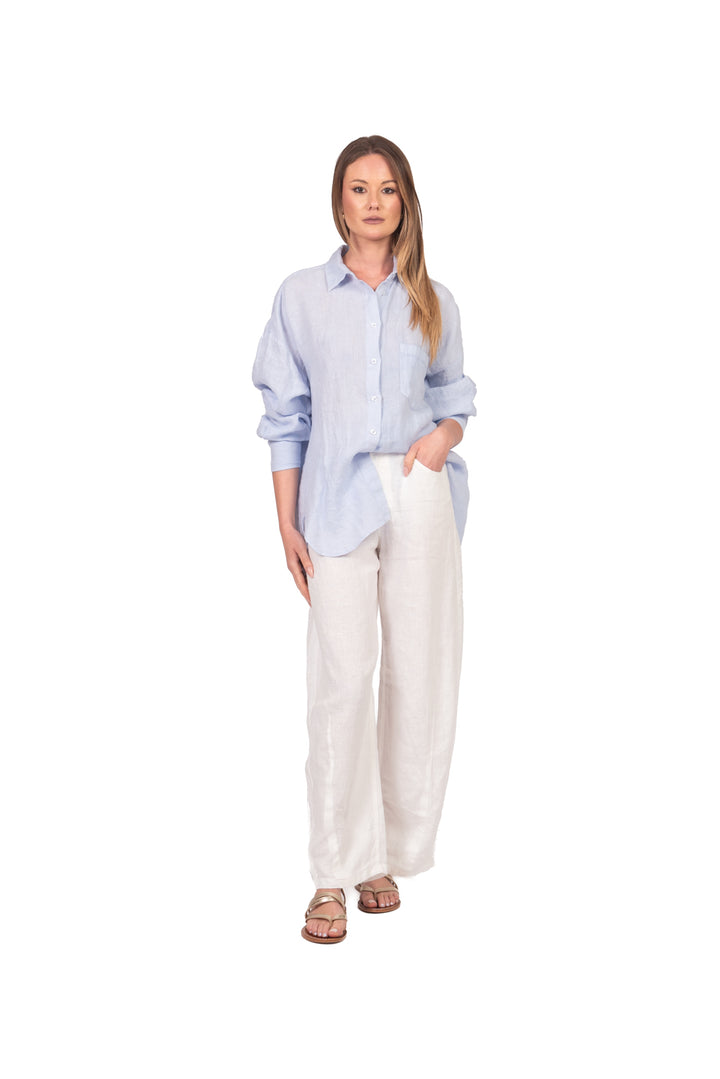 Tensione In - Camicia in lino con taschino Art. C6192-T117SWBAS-PE26