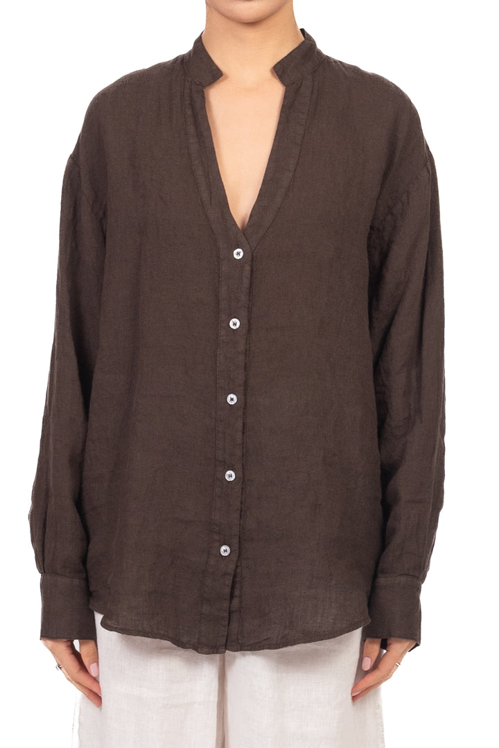 Tensione In - Camicia in lino collo coreano Art. C7038-T117-SWBAS