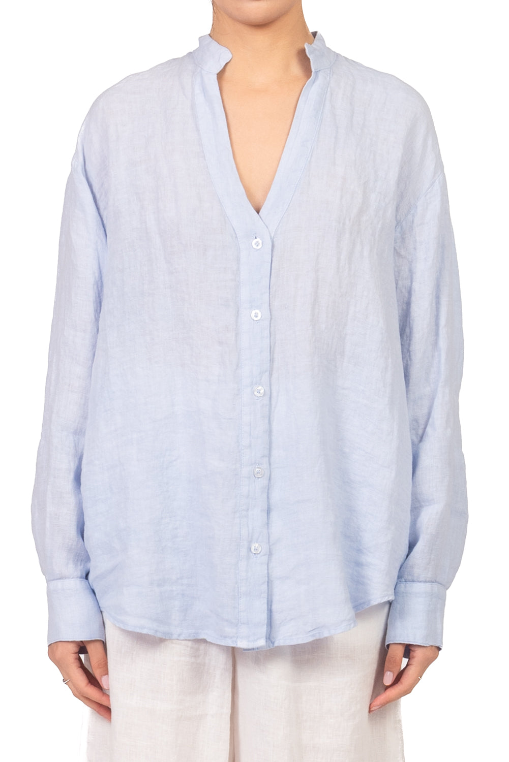 Tensione In - Camicia in lino collo coreano Art. C7038-T117-SWBAS