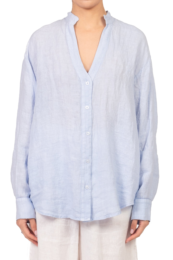 Tensione In - Camicia in lino collo coreano Art. C7038-T117-SWBAS