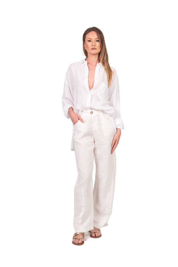 Tensione In - Camicia in lino con taschino Art. C6192-T117SWBAS-PE26