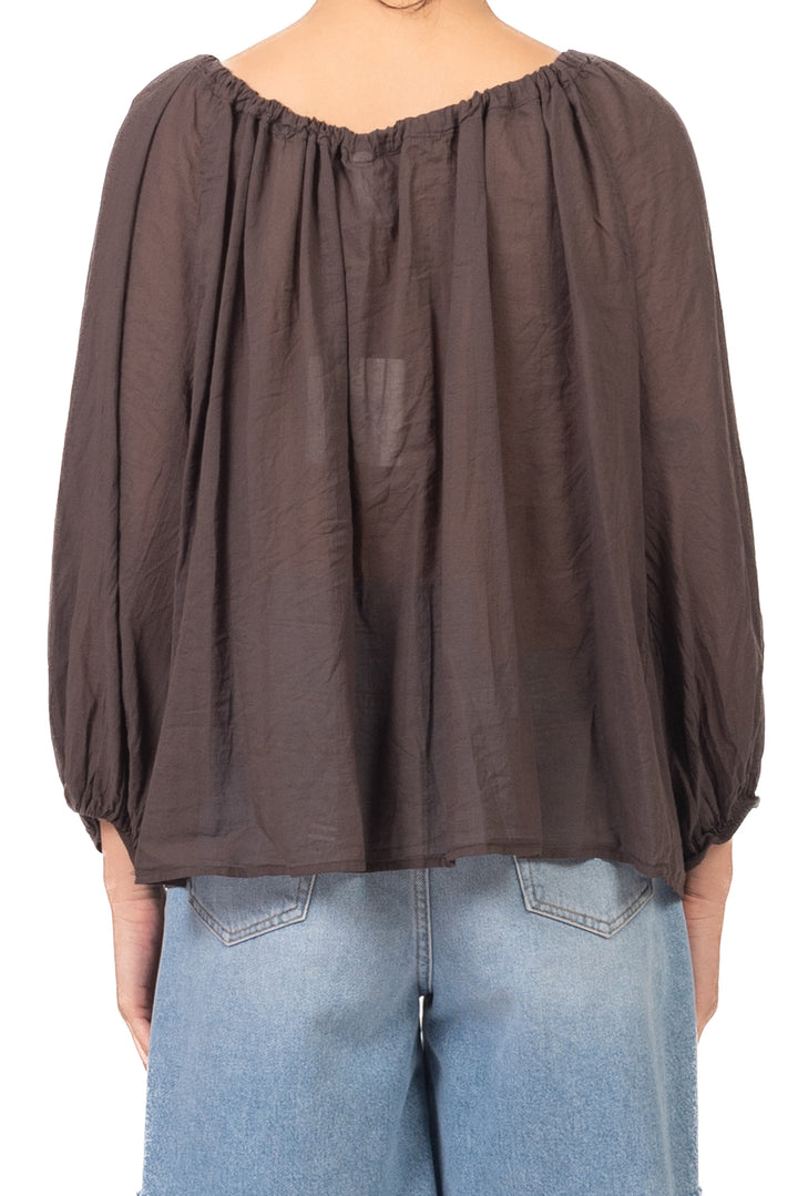 Tensione In - Blusa in mussola scollo arricciato  Art. PE260400