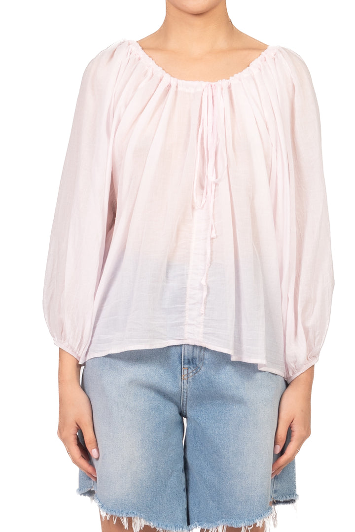 Tensione In - Blusa in mussola scollo arricciato  Art. PE260400