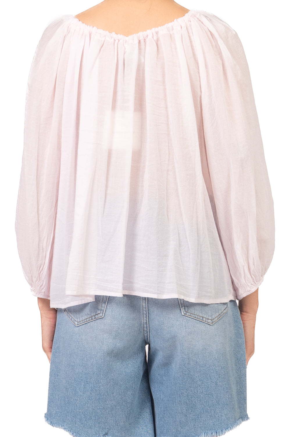 Tensione In - Blusa in mussola scollo arricciato  Art. PE260400