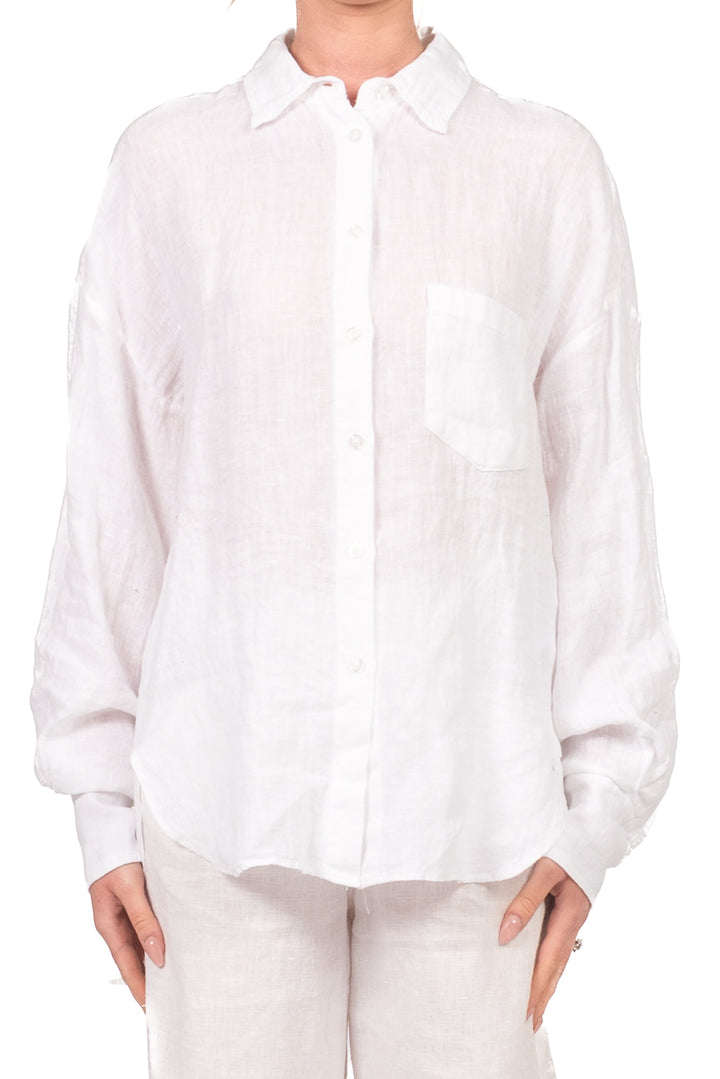 Tensione In - Camicia in lino con taschino Art. C6192-T117SWBAS-PE26