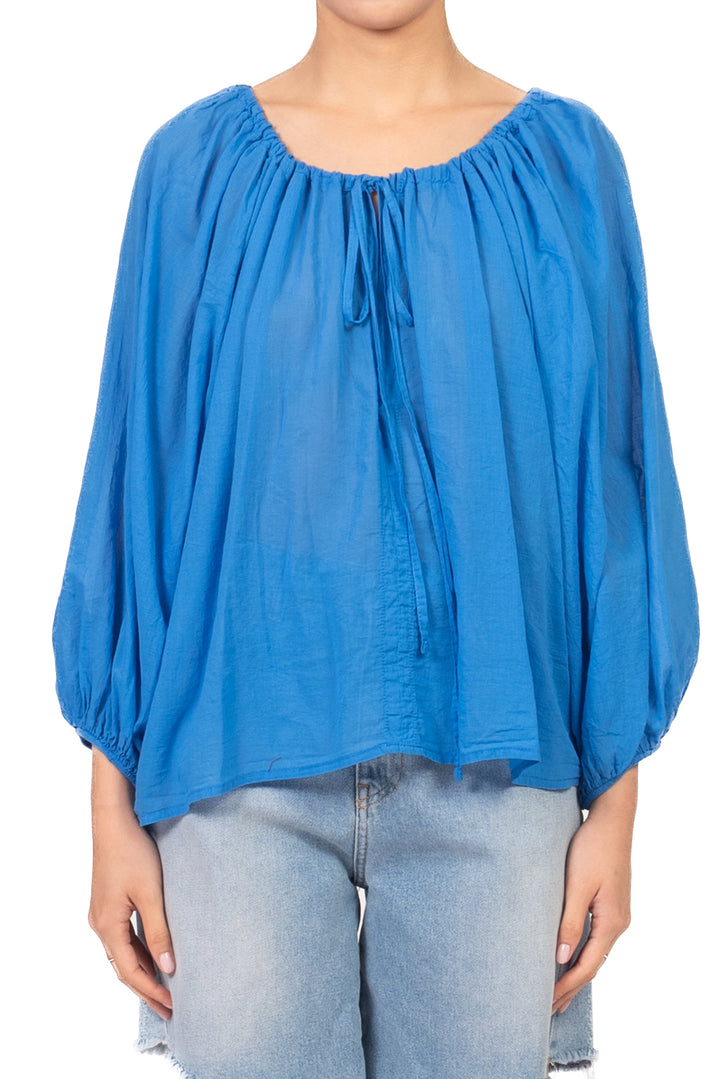 Tensione In - Blusa in mussola scollo arricciato  Art. PE260400