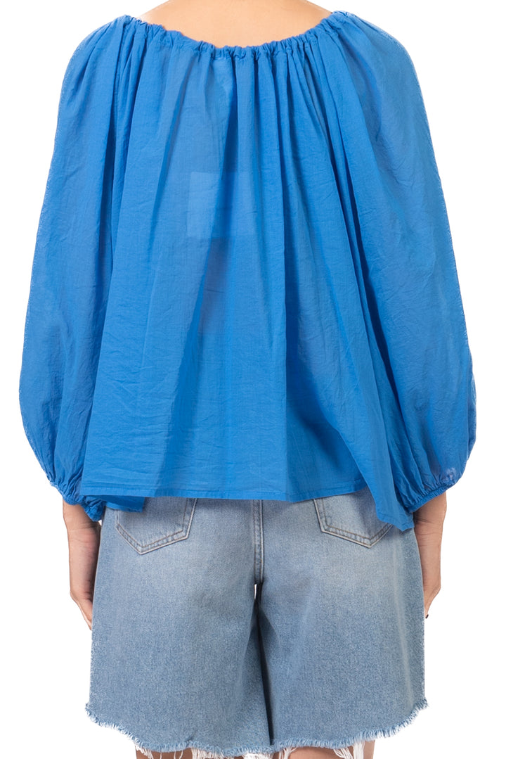Tensione In - Blusa in mussola scollo arricciato  Art. PE260400