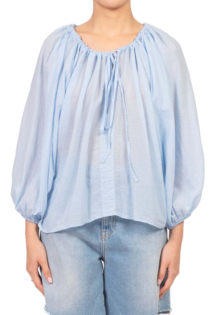 Tensione In - Blusa in mussola scollo arricciato  Art. PE260400