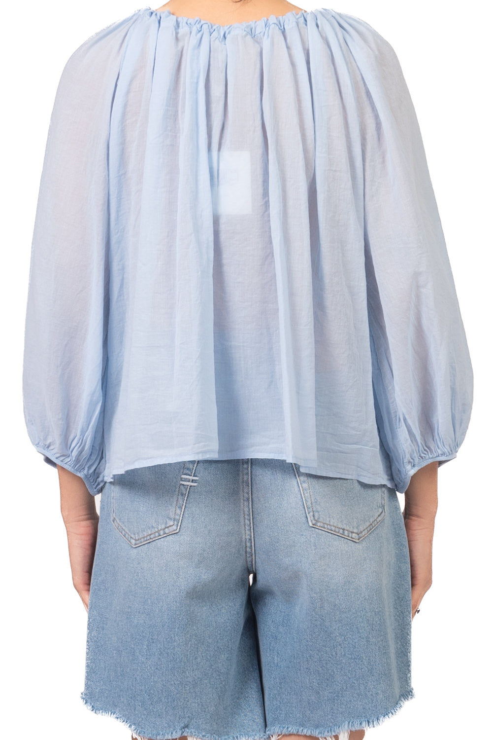 Tensione In - Blusa in mussola scollo arricciato  Art. PE260400