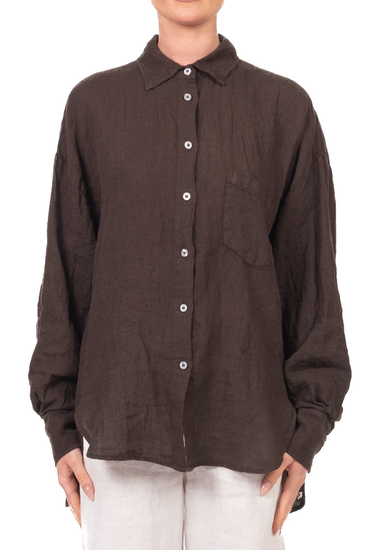 Tensione In - Camicia in lino con taschino Art. C6192-T117SWBAS-PE26