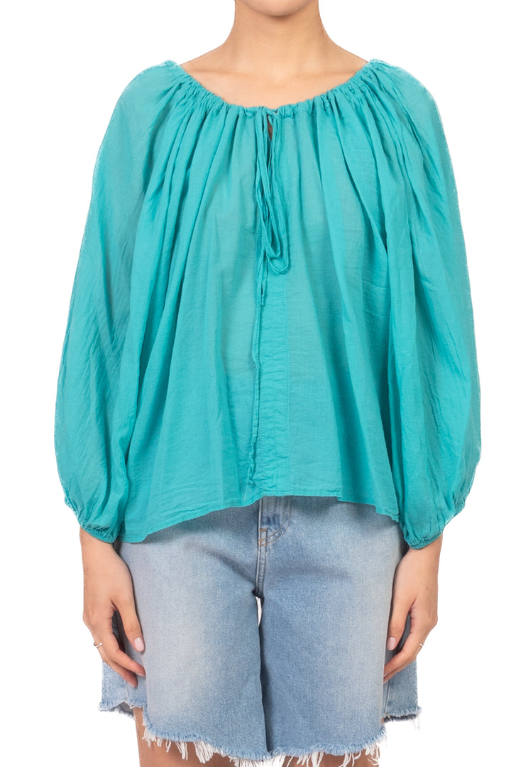 Tensione In - Blusa in mussola scollo arricciato  Art. PE260400