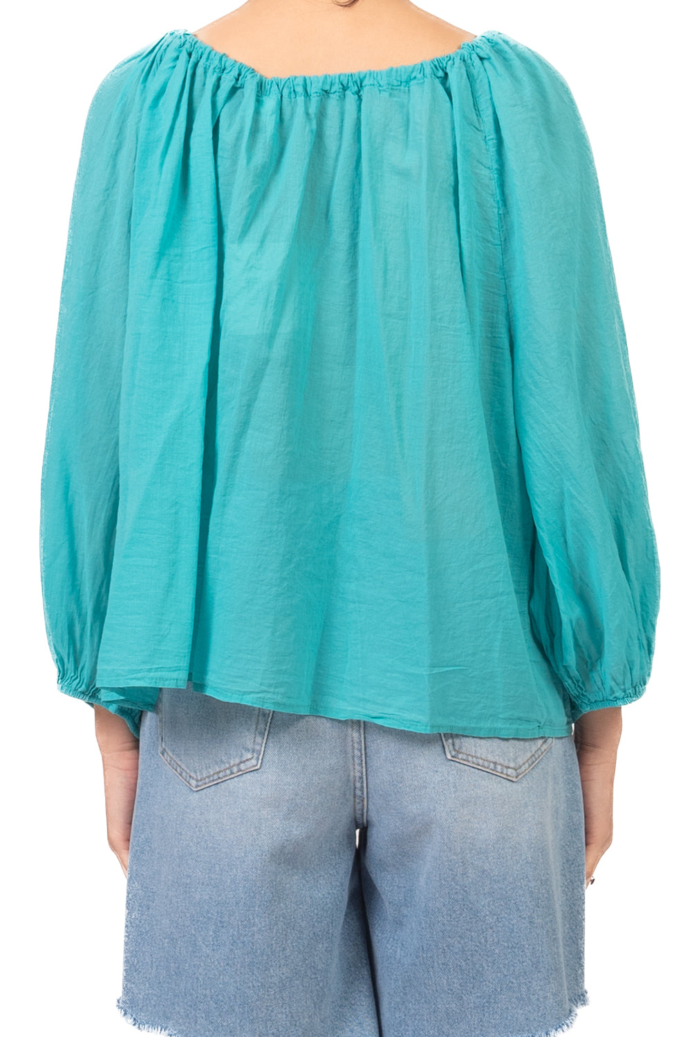Tensione In - Blusa in mussola scollo arricciato  Art. PE260400