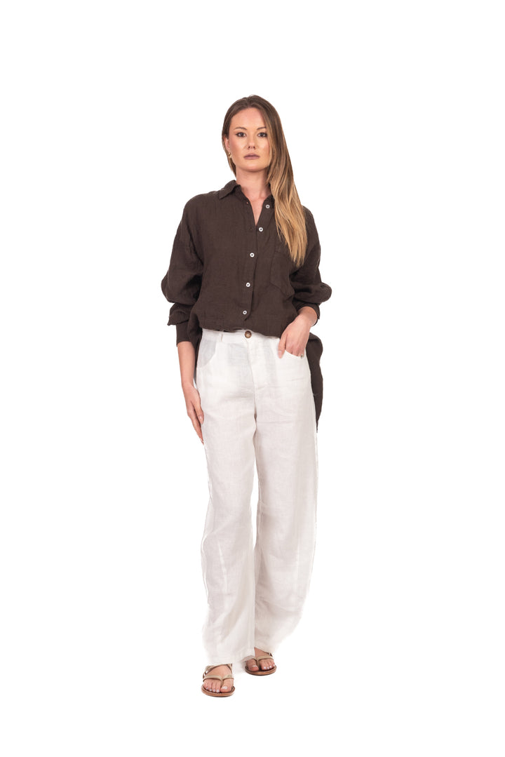Tensione In - Camicia in lino con taschino Art. C6192-T117SWBAS-PE26