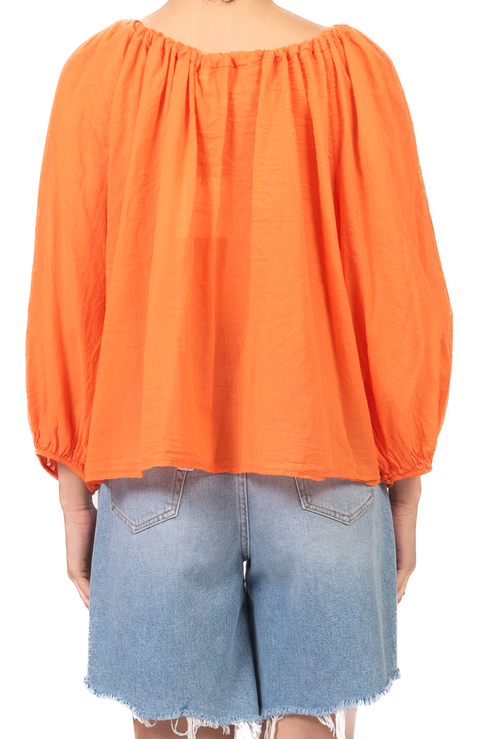 Tensione In - Blusa in mussola scollo arricciato  Art. PE260400