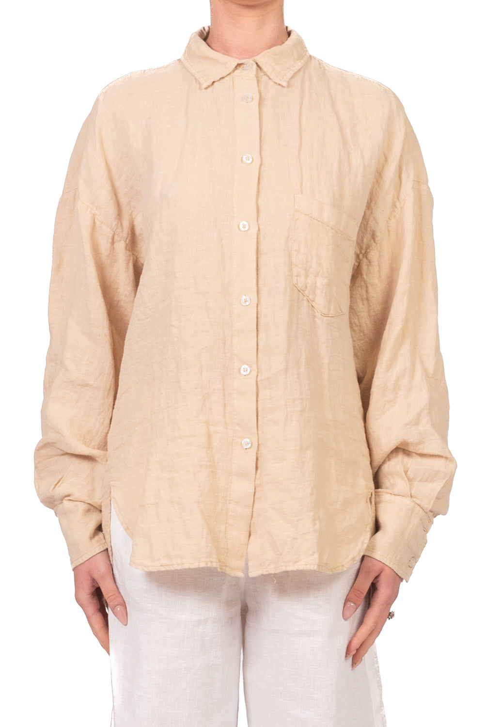 Tensione In - Camicia in lino con taschino Art. C6192-T117SWBAS-PE26