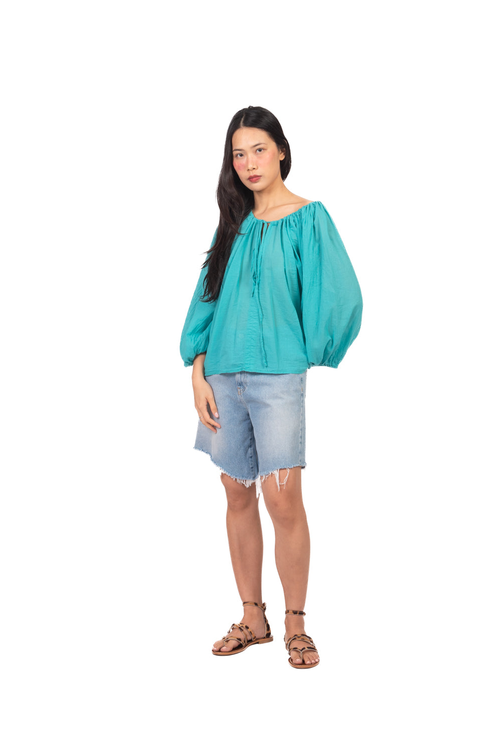 Tensione In - Blusa in mussola scollo arricciato  Art. PE260400