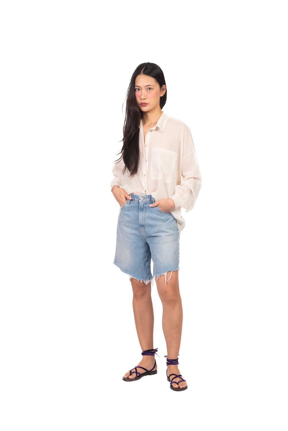 Tensione In - Camicia over in mussola con taschino Art. F8021C35R-PE26