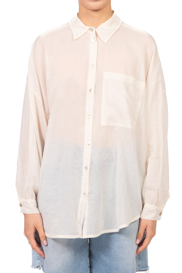 Tensione In - Camicia over in mussola con taschino Art. F8021C35R-PE26