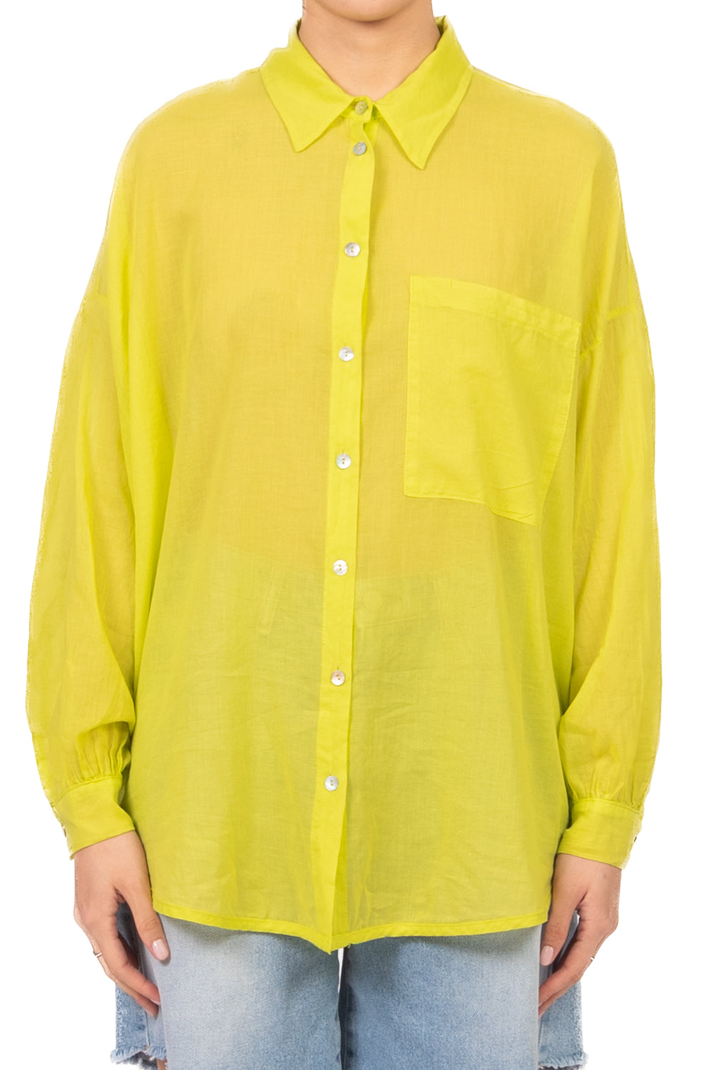 Tensione In - Camicia over in mussola con taschino Art. F8021C35R-PE26