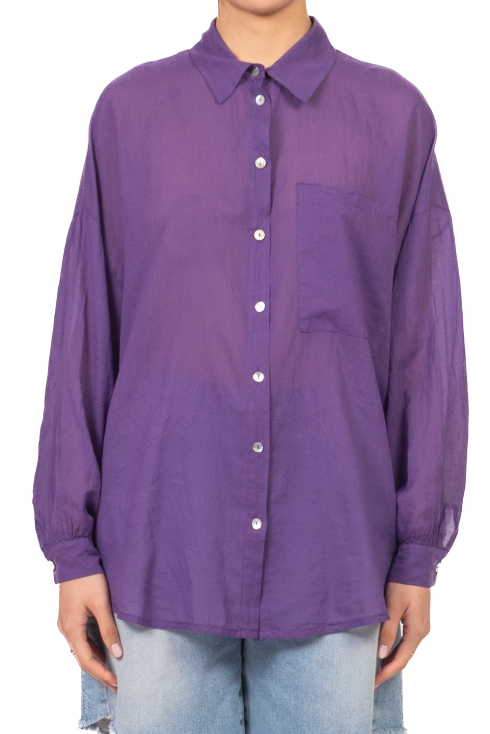Tensione In - Camicia over in mussola con taschino Art. F8021C35R-PE26