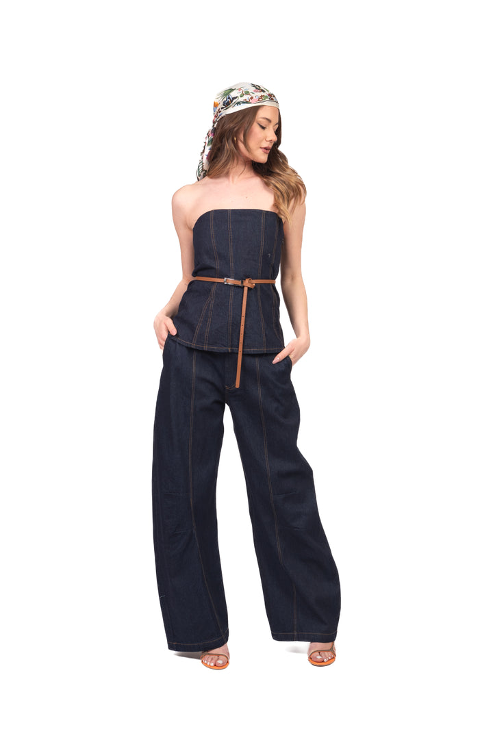 Tensione In - Top a fascia in denim Art. LK1207