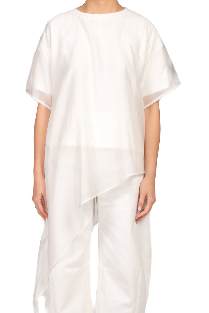 Vicolo - T-Shirt asimmetrica mussola Art. UAB0189