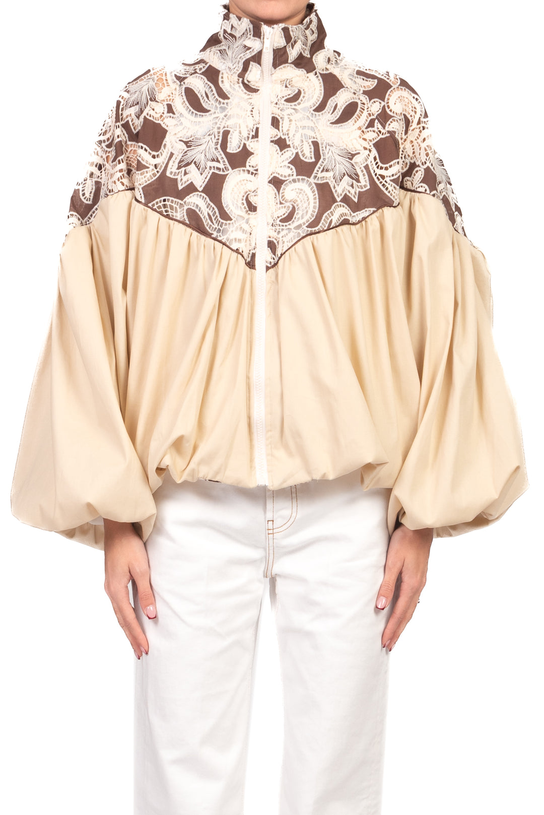 Tensione In - Bomber in pizzo e cotone Art. 38955