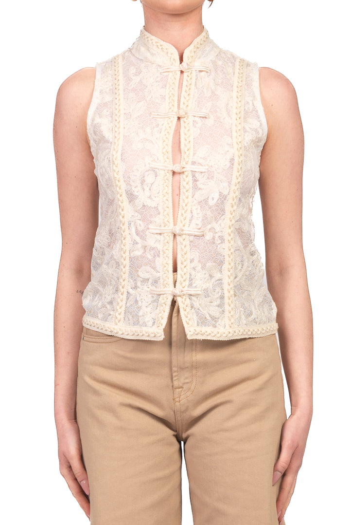 Vicolo - Gilet in pizzo con alamari Art. TAB1640