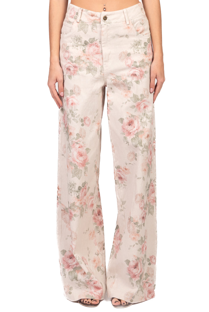 Vicolo - Jeans palazzo floreale Art. TAB1645