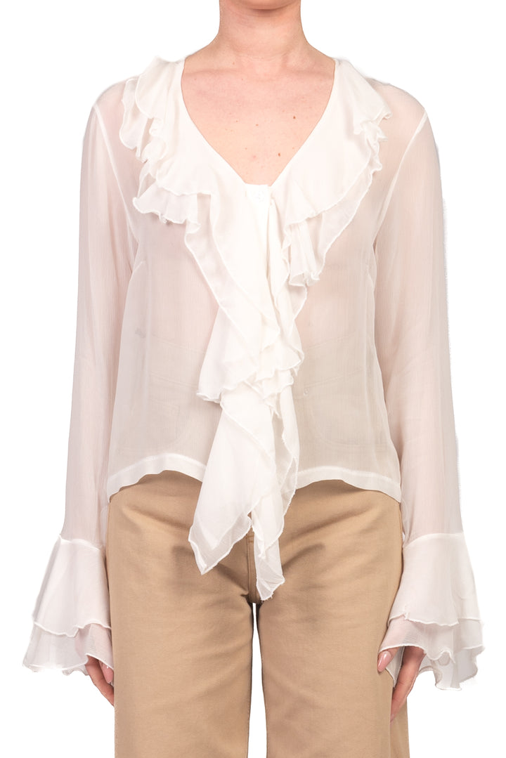Tensione In - Camicia con  rouches Art. 32991-CREP