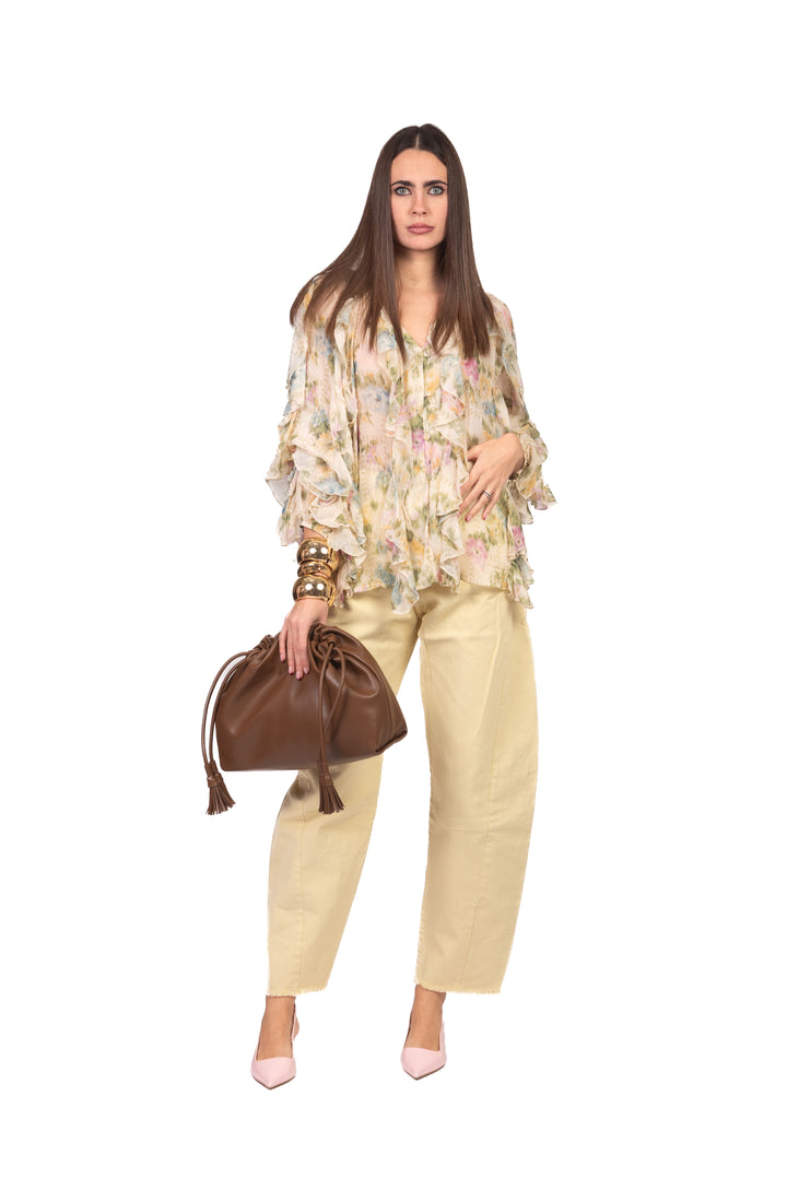 Tensione In - Camicia floreale con rouches Art. S26C966