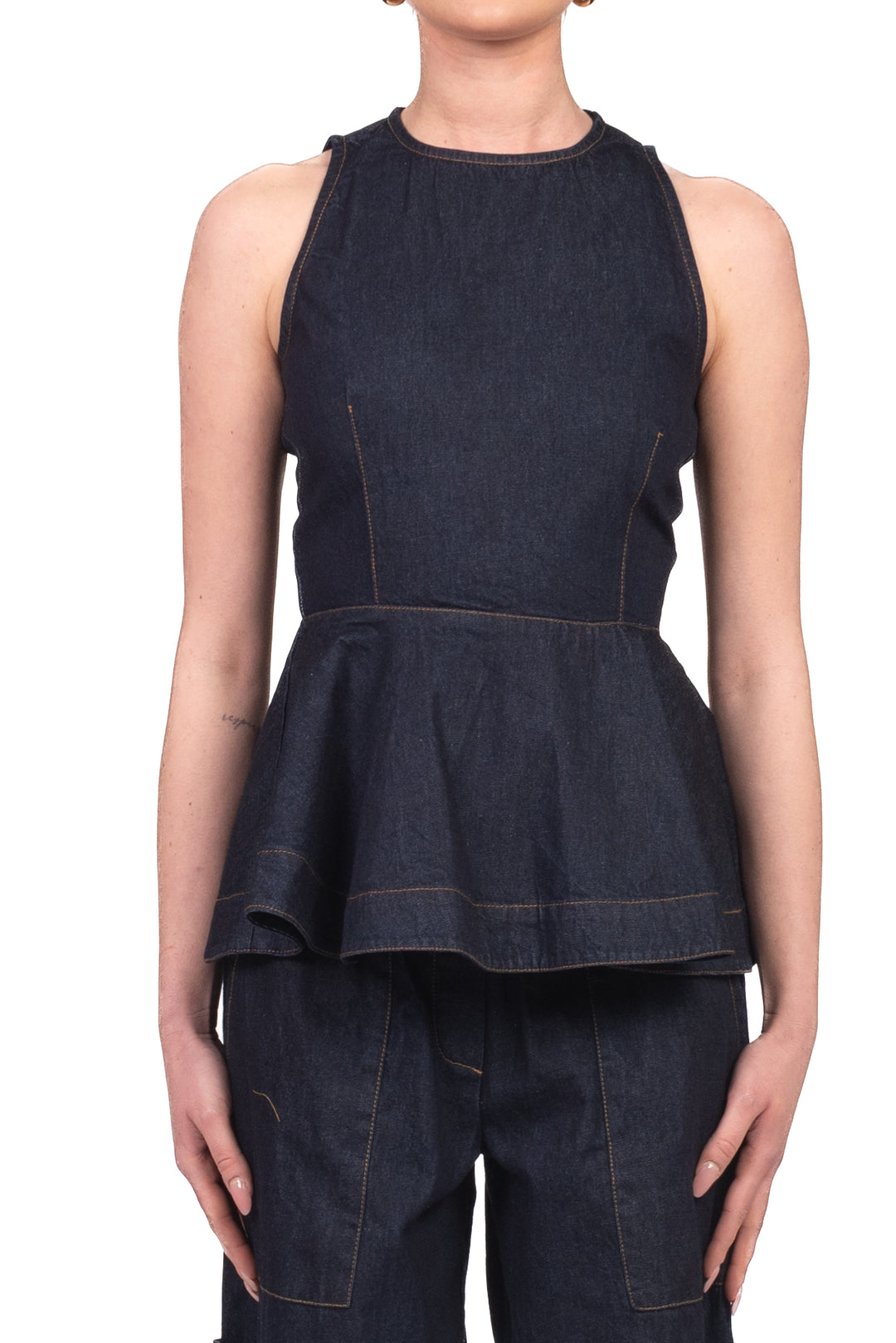 Tensione In - Top sfiancato in denim Art. LK1211