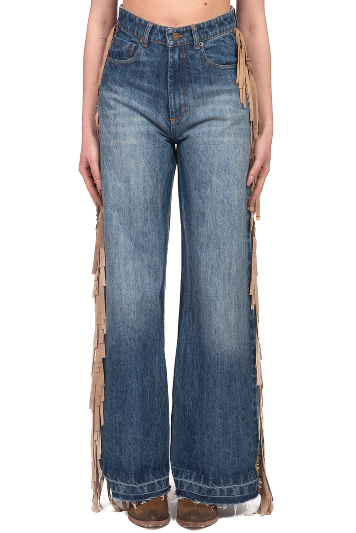 Tensione In - Jeans palazzo con frange Art. CP1188