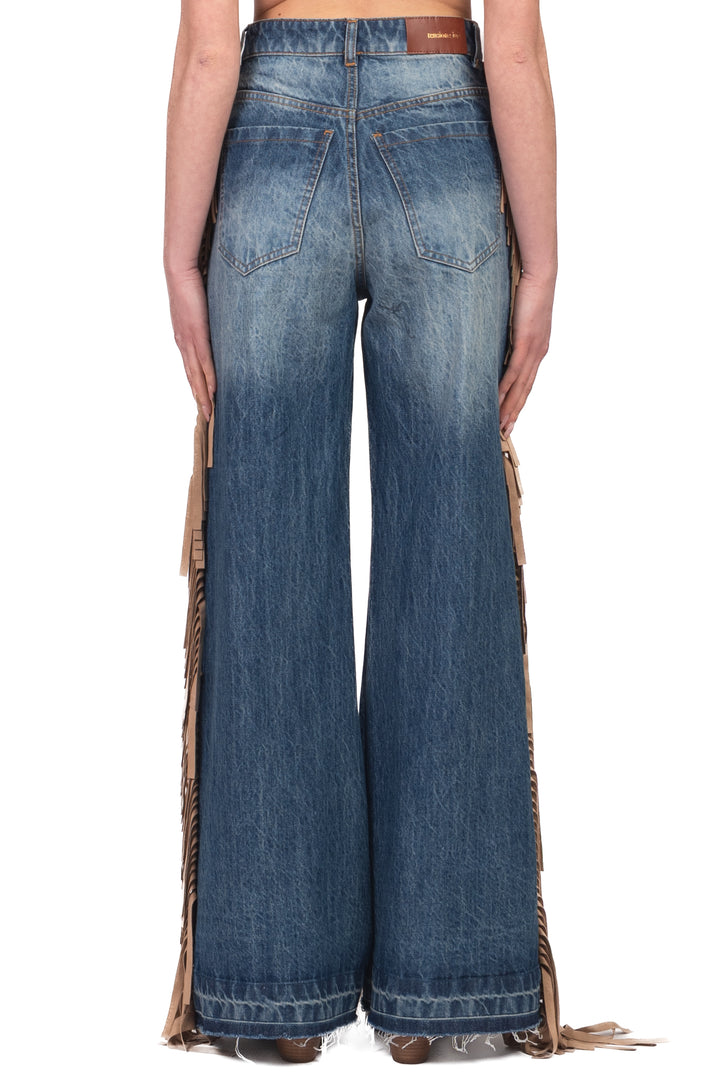 Tensione In - Jeans palazzo con frange Art. CP1188