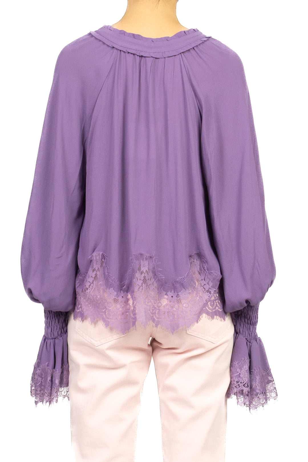 Tensione In - Blusa scollo V intarsi pizzo Art. S26C533