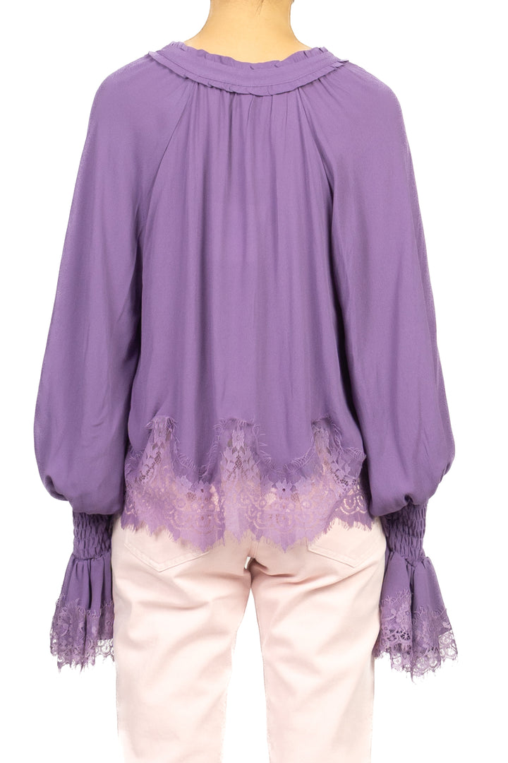 Tensione In - Blusa scollo V intarsi pizzo Art. S26C533