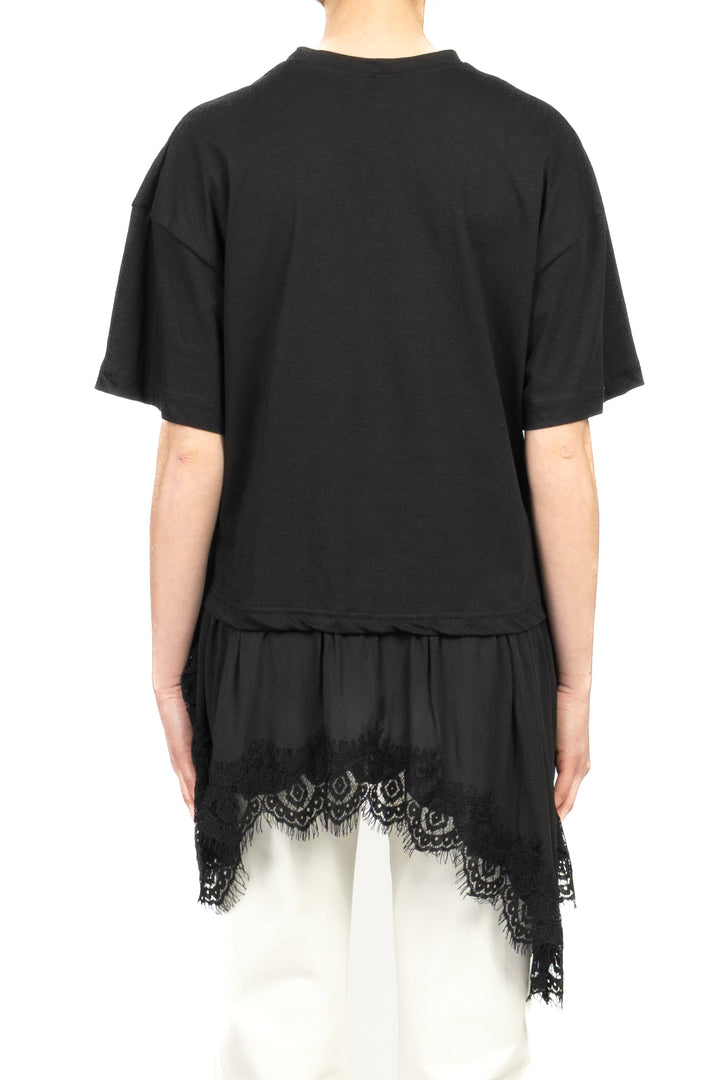 Tensione In - T-shirt asimmetrica con pizzo Art. S26M974