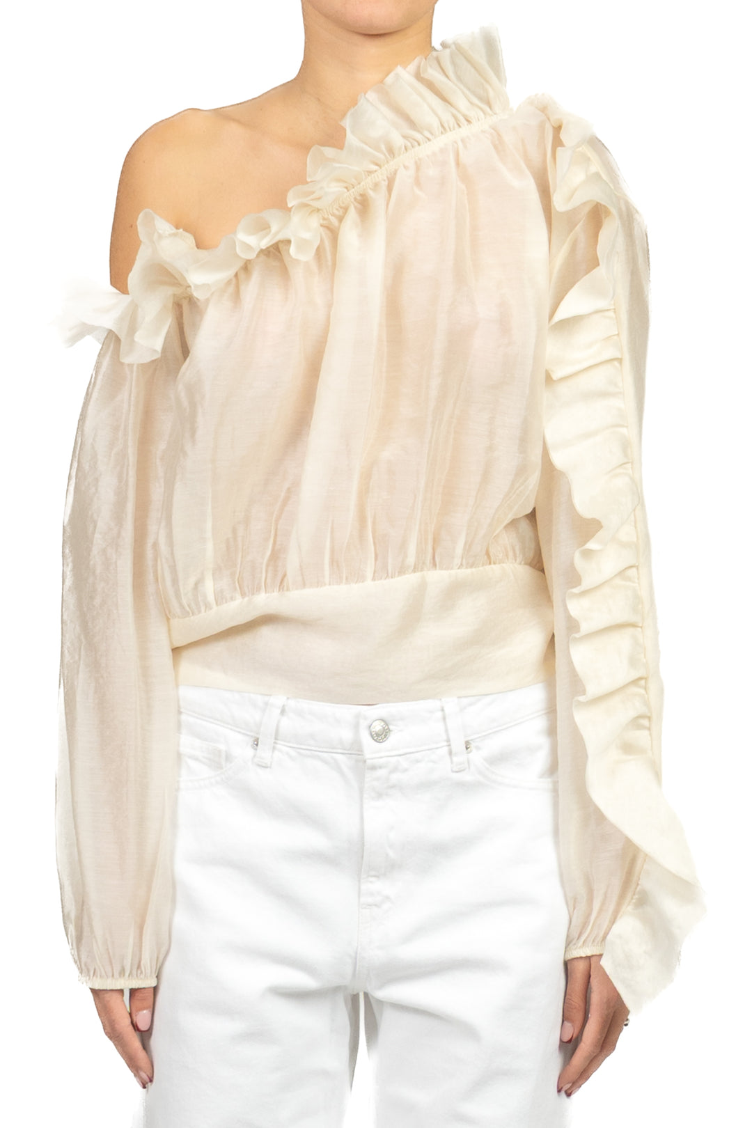 Tensione In - Blusa asimmetrica con rouches Art. PE260125