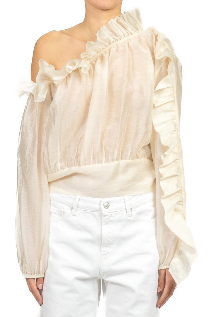 Tensione In - Blusa asimmetrica con rouches Art. PE260125