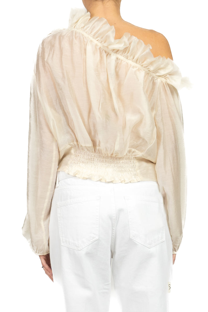 Tensione In - Blusa asimmetrica con rouches Art. PE260125