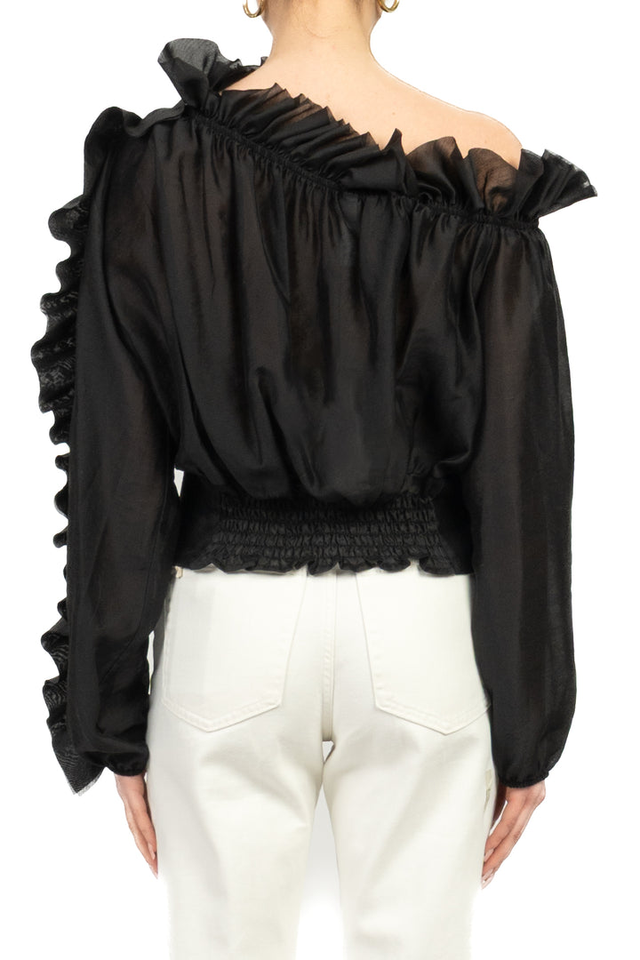 Tensione In - Blusa asimmetrica con rouches Art. PE260125