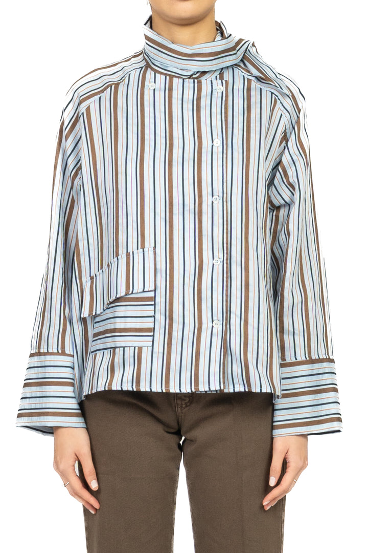 Dixie - Camicia bacchettata chiusura asimmetrica Art. CFMZ1IP