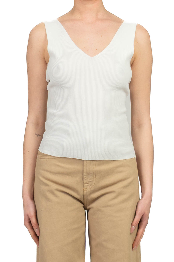 Vicolo - Top a costine scollo V Art. 4AB4015