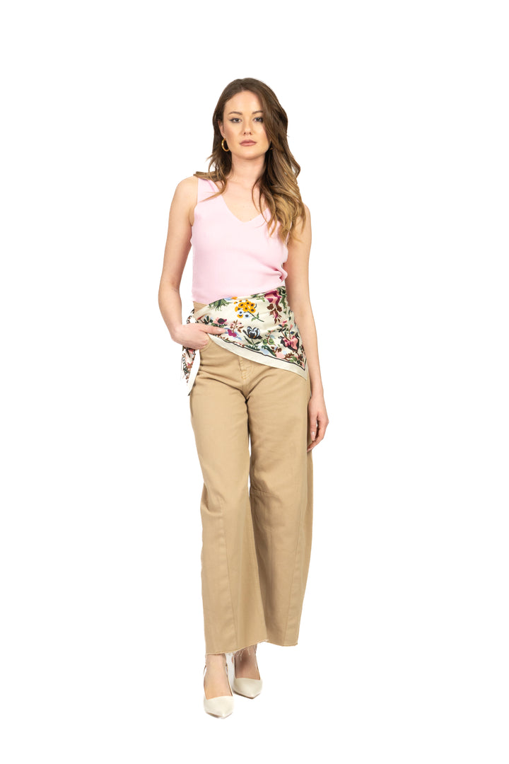 Vicolo - Top a costine scollo V Art. 4AB4015