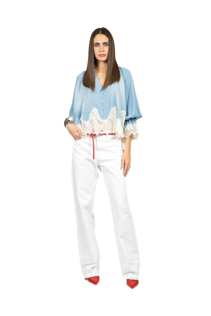 Tensione In - Blusa intarsi pizzo Art. S26C436