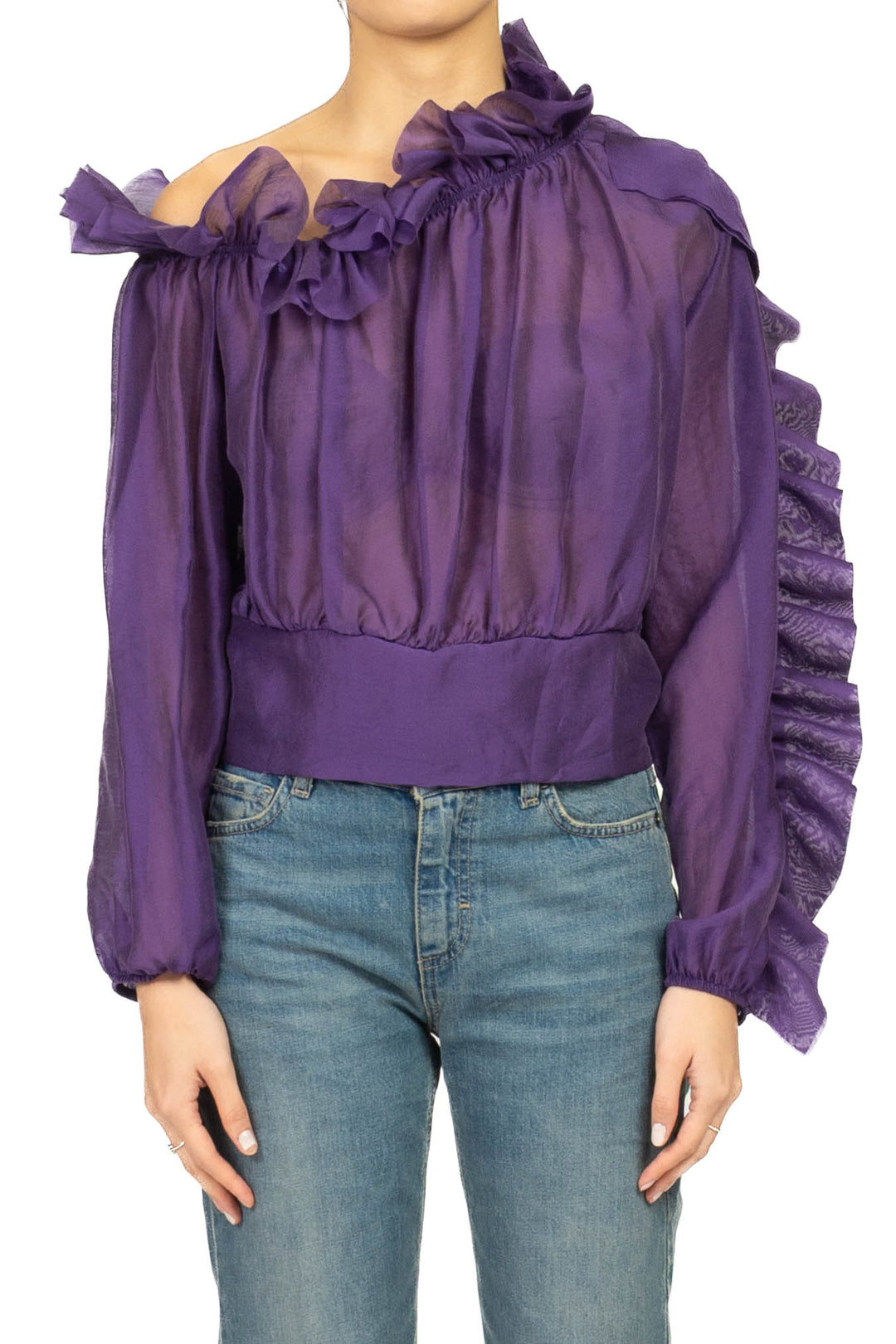 Tensione In - Blusa asimmetrica con rouches Art. PE260125