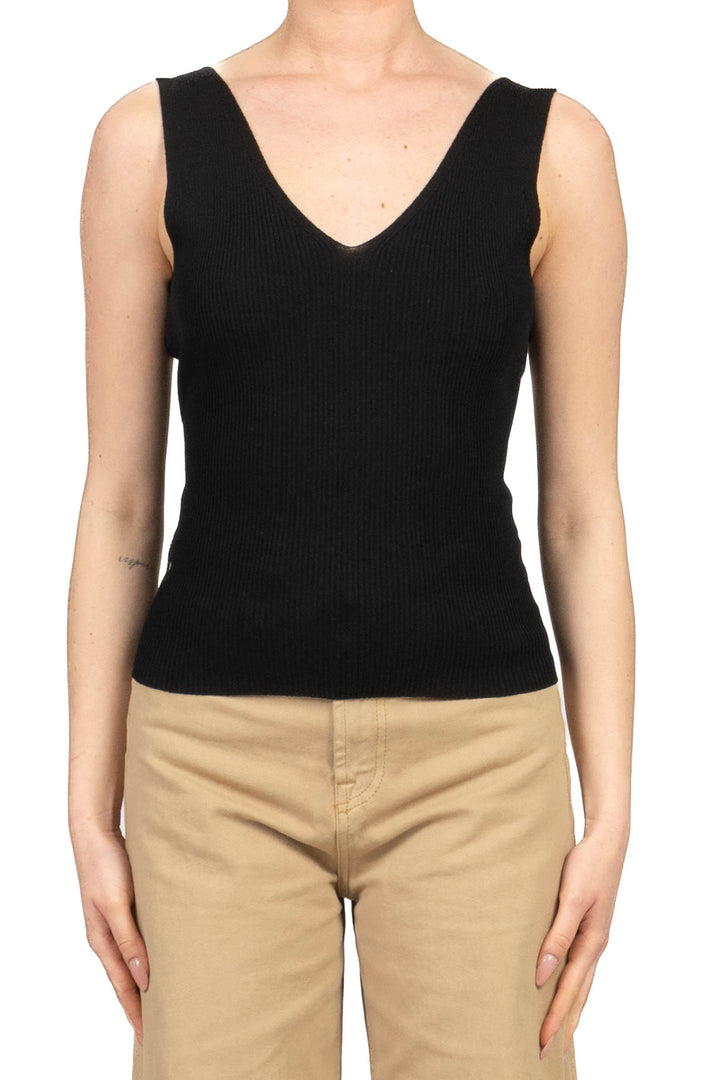 Vicolo - Top a costine scollo V Art. 4AB4015
